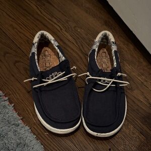 Hey Dude Men's Navy Boat Shoes